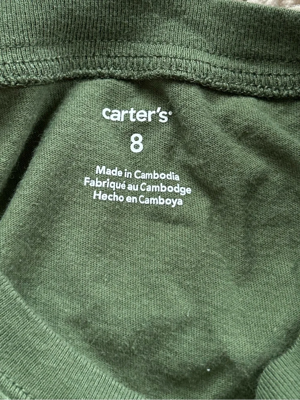 💙3/$15🆕Carter's Olive Green Tee with Orange Tiger Graphic